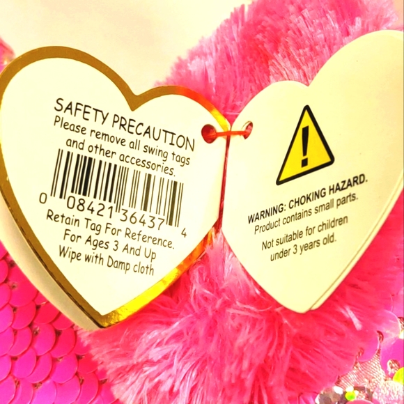 Ty Flippables Pinky the sequined Pink 13" Flamingo Collectible Toy - Picture 10 of 11